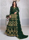 Green Colour Latest Fancy Designer Heavy Wedding Wear Faux Georgette Embroidery Work Gown Collection 2202